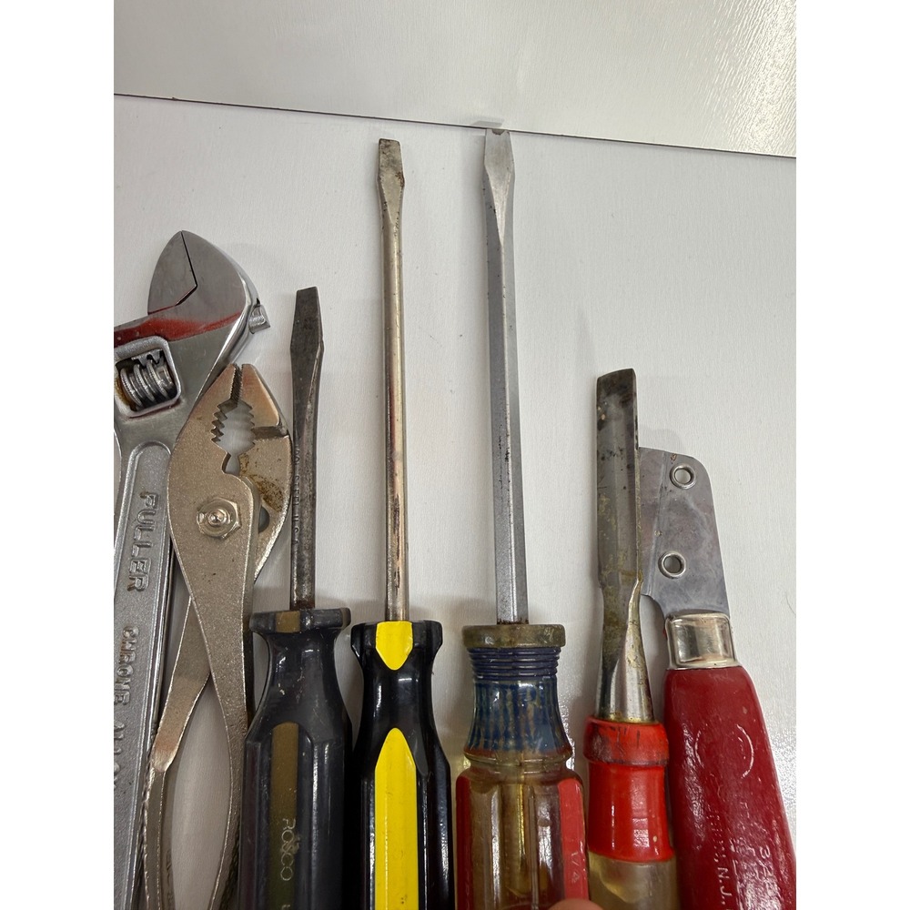Vintage Hand Tool Lot Craftsman Stanley Handyman Fuller Rosco USA Wrench Chisel - Picture 6 of 10